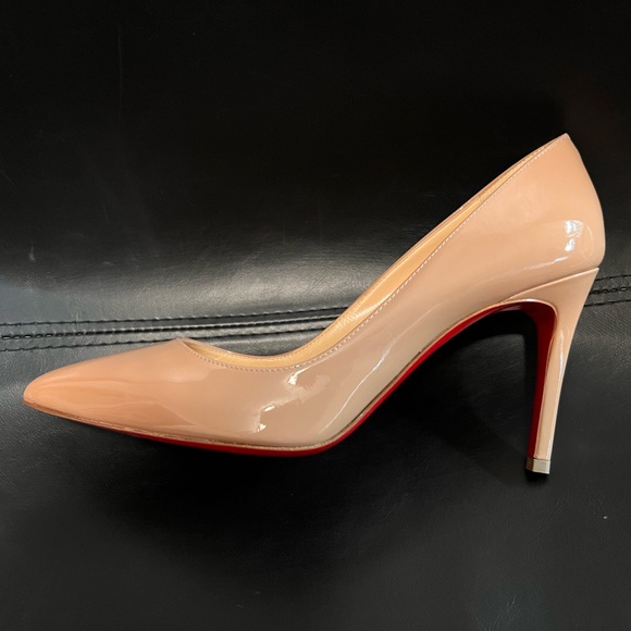 New in Box Christian Louboutin Pigalle 85 Nude Patent Pump - Picture 2 of 9